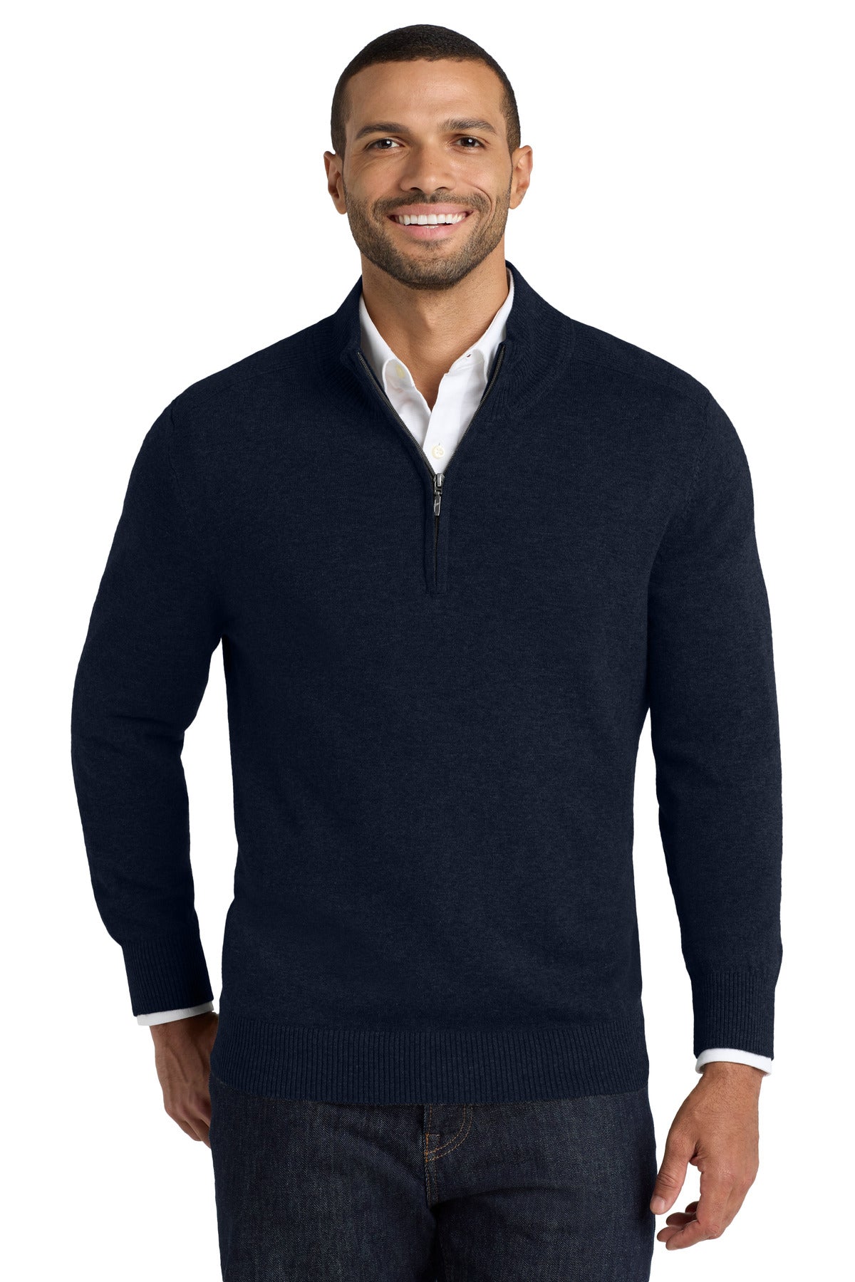With rib knit details this fine-gauge layerable sweater is j - Navy