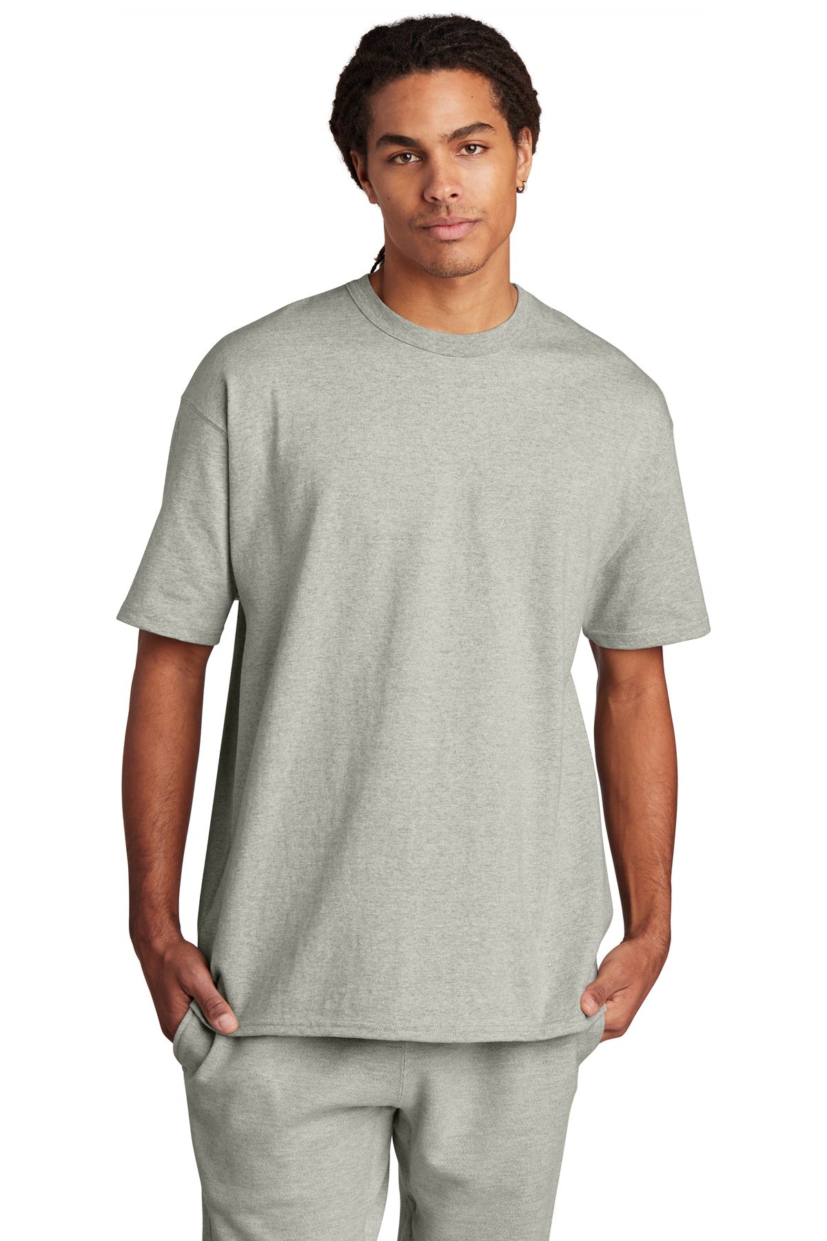 7-ounce 100% cotton 99/1 cotton/poly (Ash) 60/40 cotton/poly - Oxford Grey
