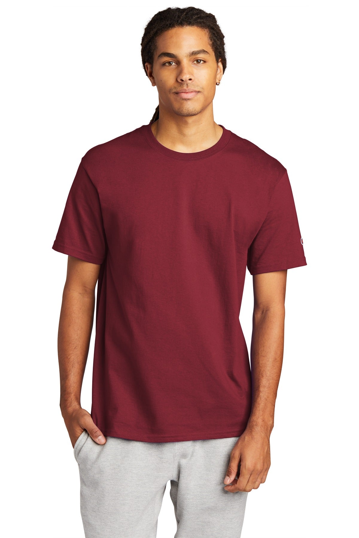 6-ounce 100% cotton 99/1 cotton/poly (Ash) 60/40 cotton/poly - Cardinal