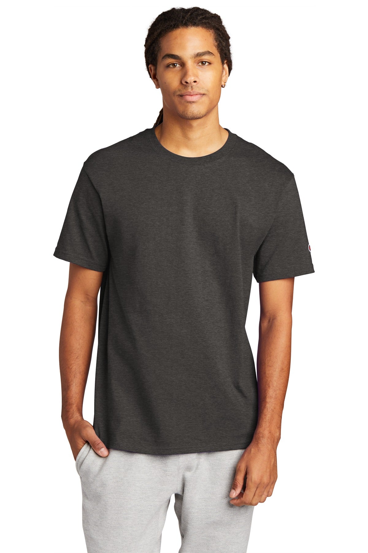 6-ounce 100% cotton 99/1 cotton/poly (Ash) 60/40 cotton/poly - Charcoal Heather