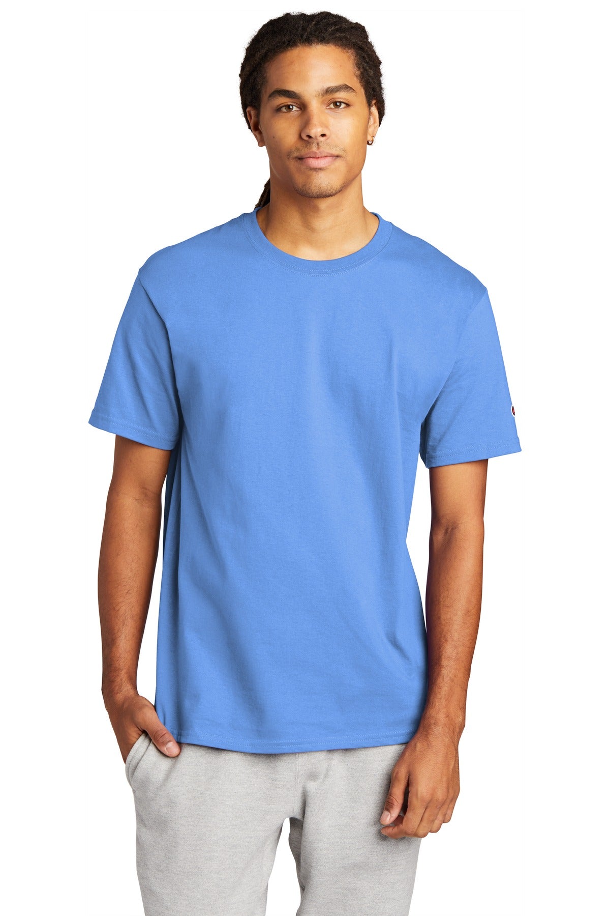 6-ounce 100% cotton 99/1 cotton/poly (Ash) 60/40 cotton/poly - Light Blue