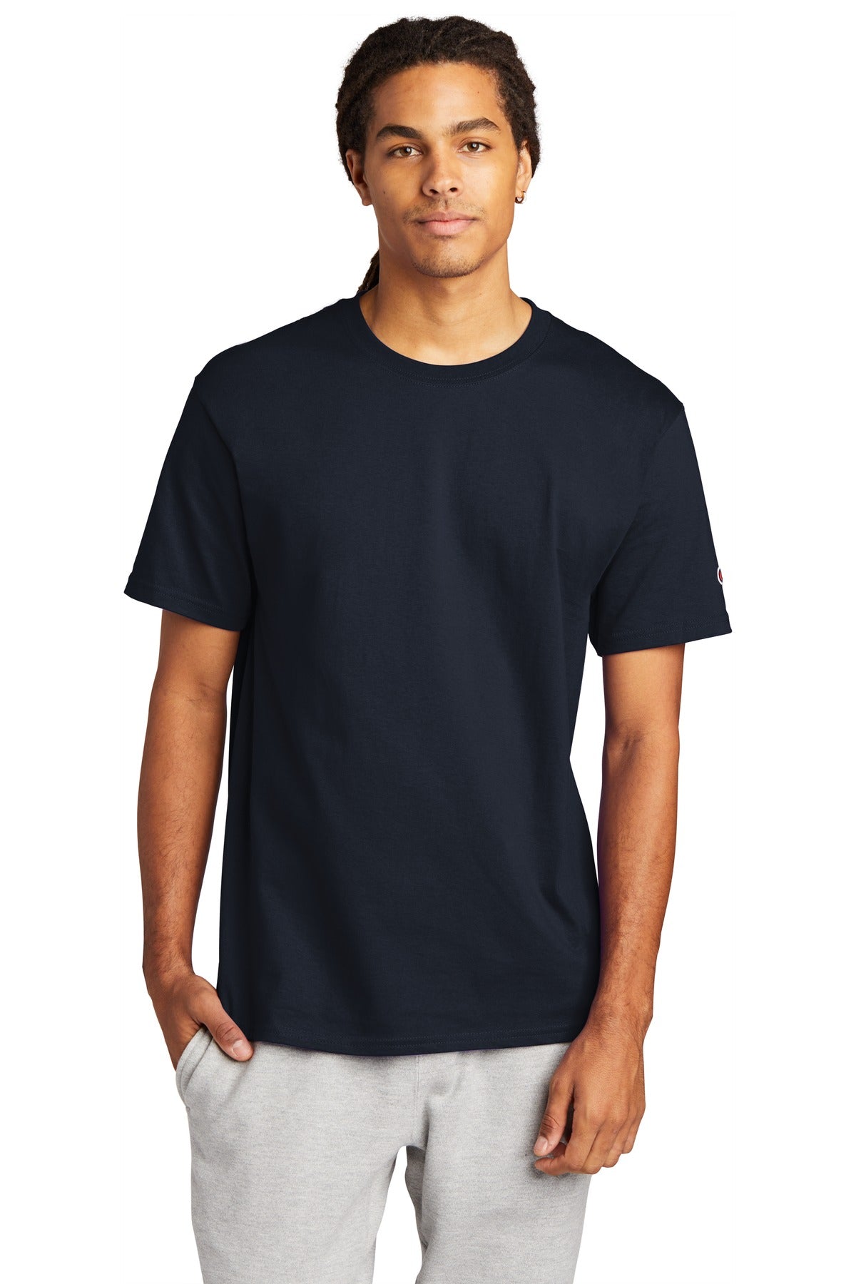 6-ounce 100% cotton 99/1 cotton/poly (Ash) 60/40 cotton/poly - Navy