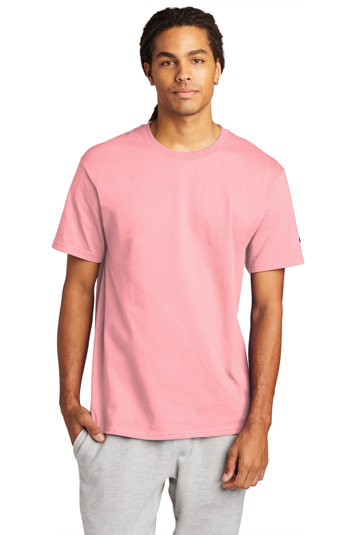 6-ounce 100% cotton 99/1 cotton/poly (Ash) 60/40 cotton/poly - Pink Candy