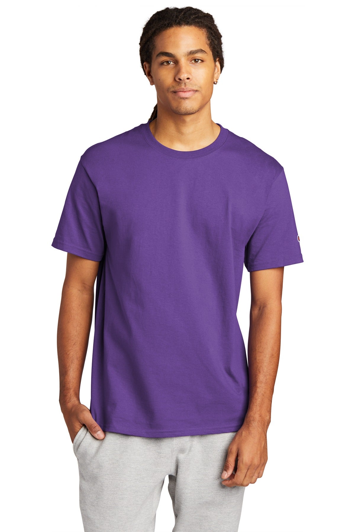 6-ounce 100% cotton 99/1 cotton/poly (Ash) 60/40 cotton/poly - Purple