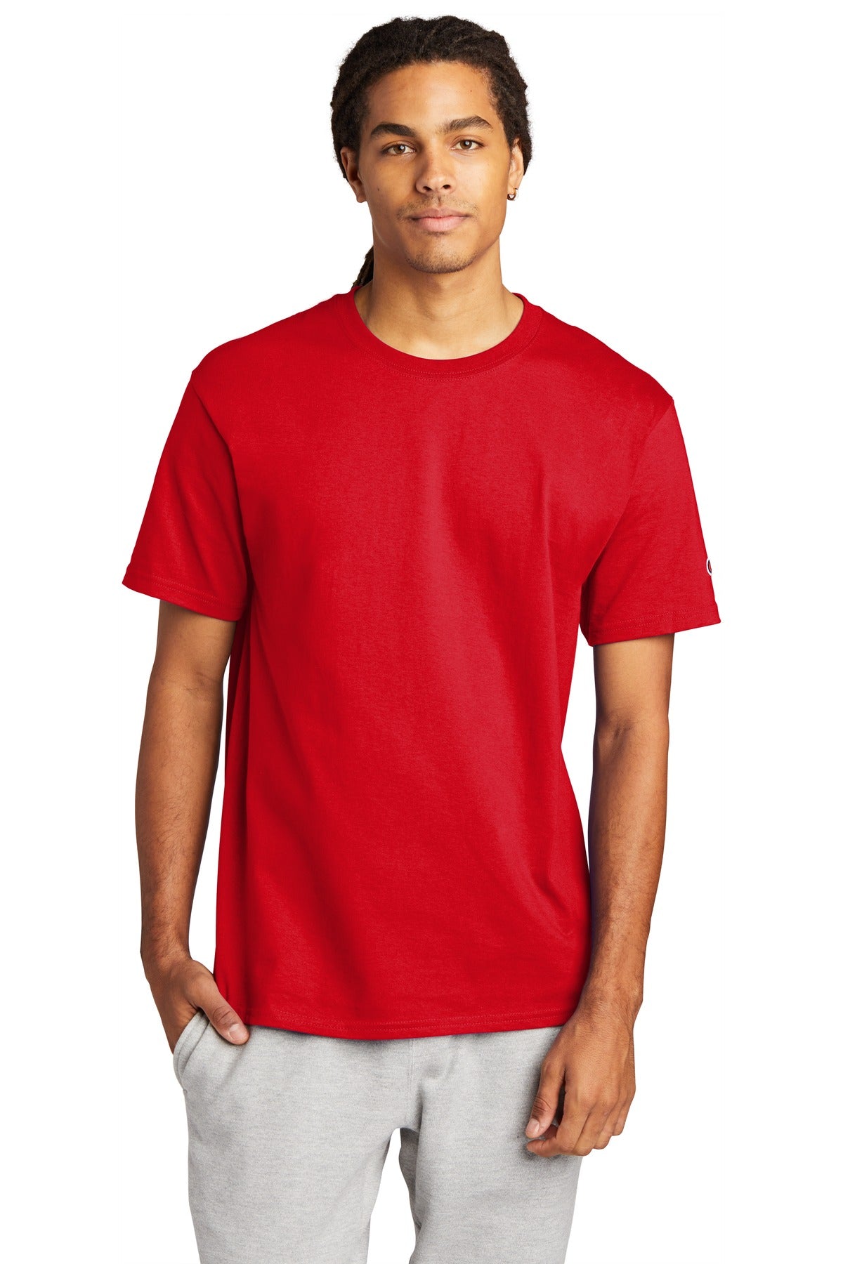 6-ounce 100% cotton 99/1 cotton/poly (Ash) 60/40 cotton/poly - Red