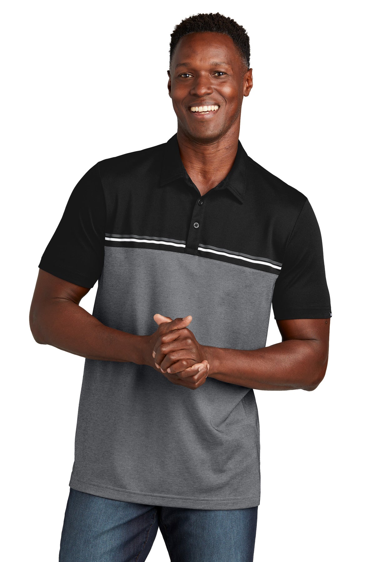 Catch a sunset once in a while in this easygoing colorblocke - Black/ Dark Grey Heather