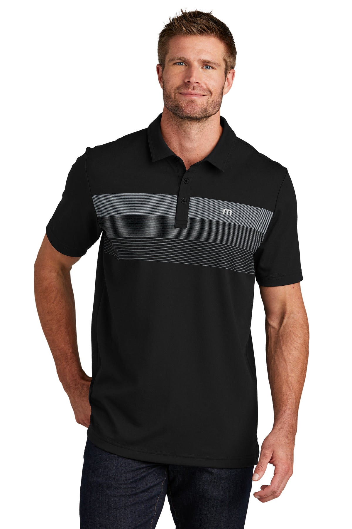 Tap into an unprecedented look with this wrinkle-resistant q - Black