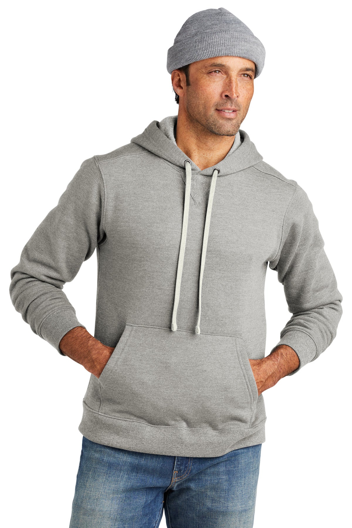 This hefty true-blue fleece has a grittier textured hand-plu - Heather Grey