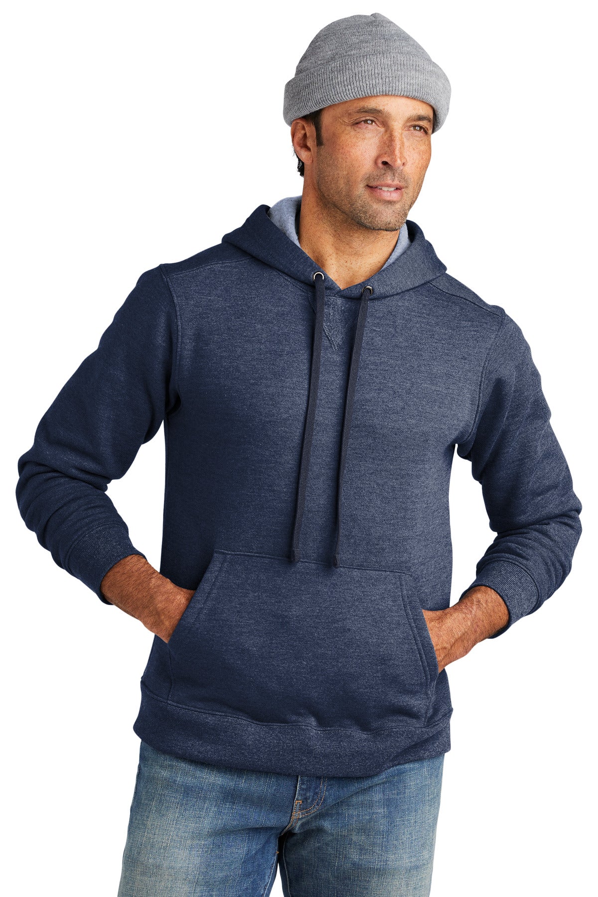 This hefty true-blue fleece has a grittier textured hand-plu - Strong Navy Heather