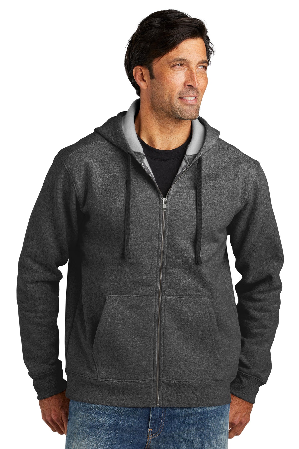 This hefty true-blue fleece has a grittier textured hand-plu - Charcoal Heather